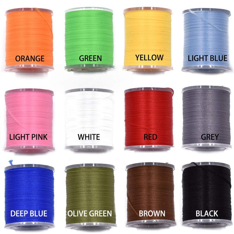 PHECDA PROFLY 12 Colors Set 200 Deniers Elastic Fly Tying Thread Perfect for Dry Wet Flies Buzzers Streamers Fly Tying Materials (12 Colors 200D Set) - Image 1